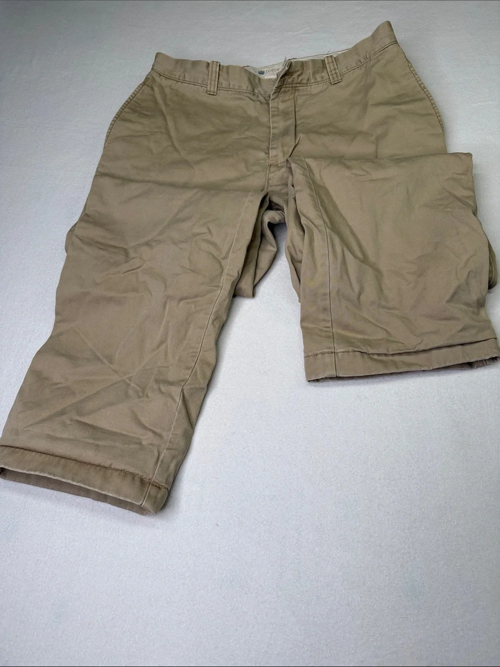 J. Crew Tan Chinos with Red Plaid Lining